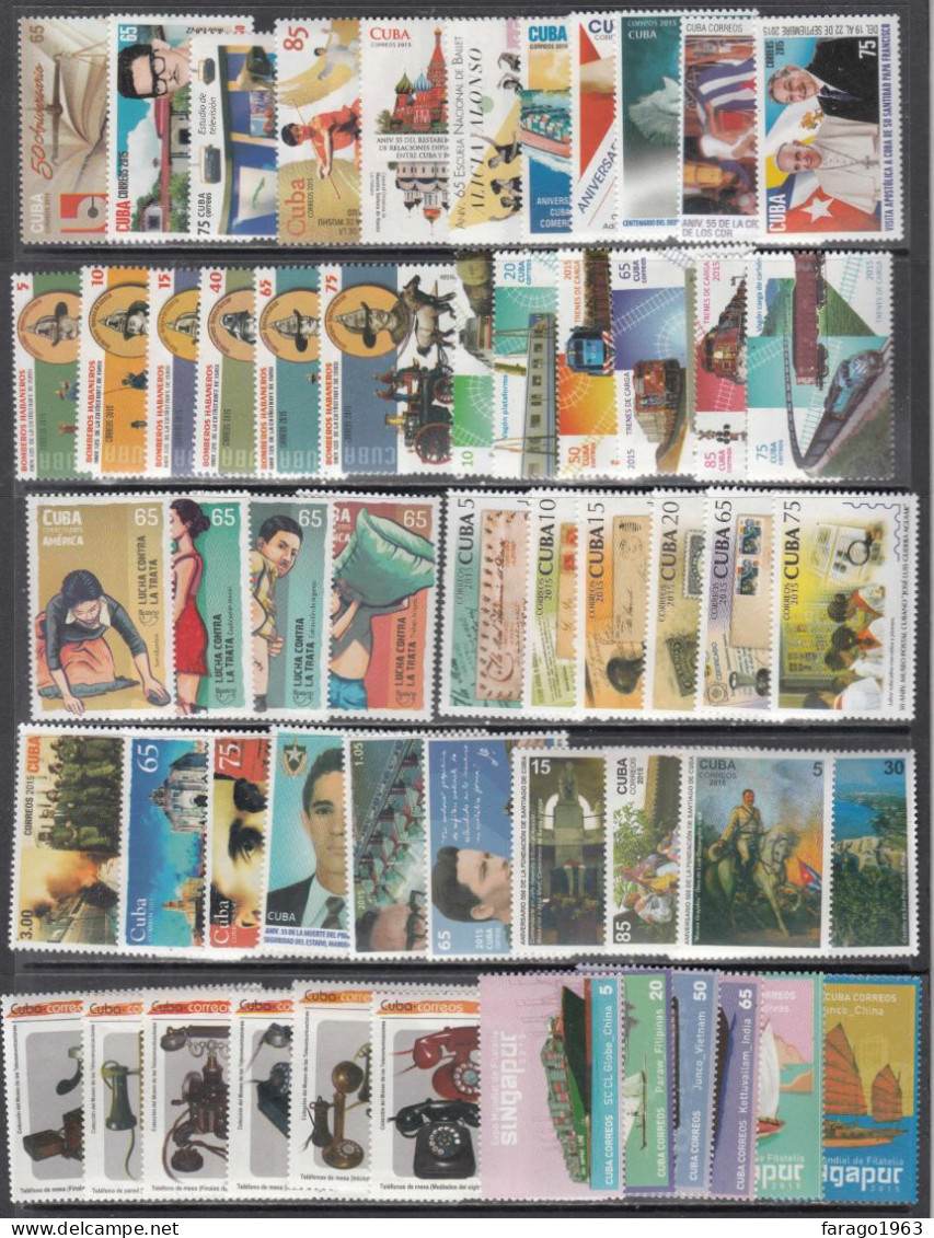 2017 Cuba  Collection Of 116 Different Stamps And 12 Mini Sheets MNH - Lots & Serien