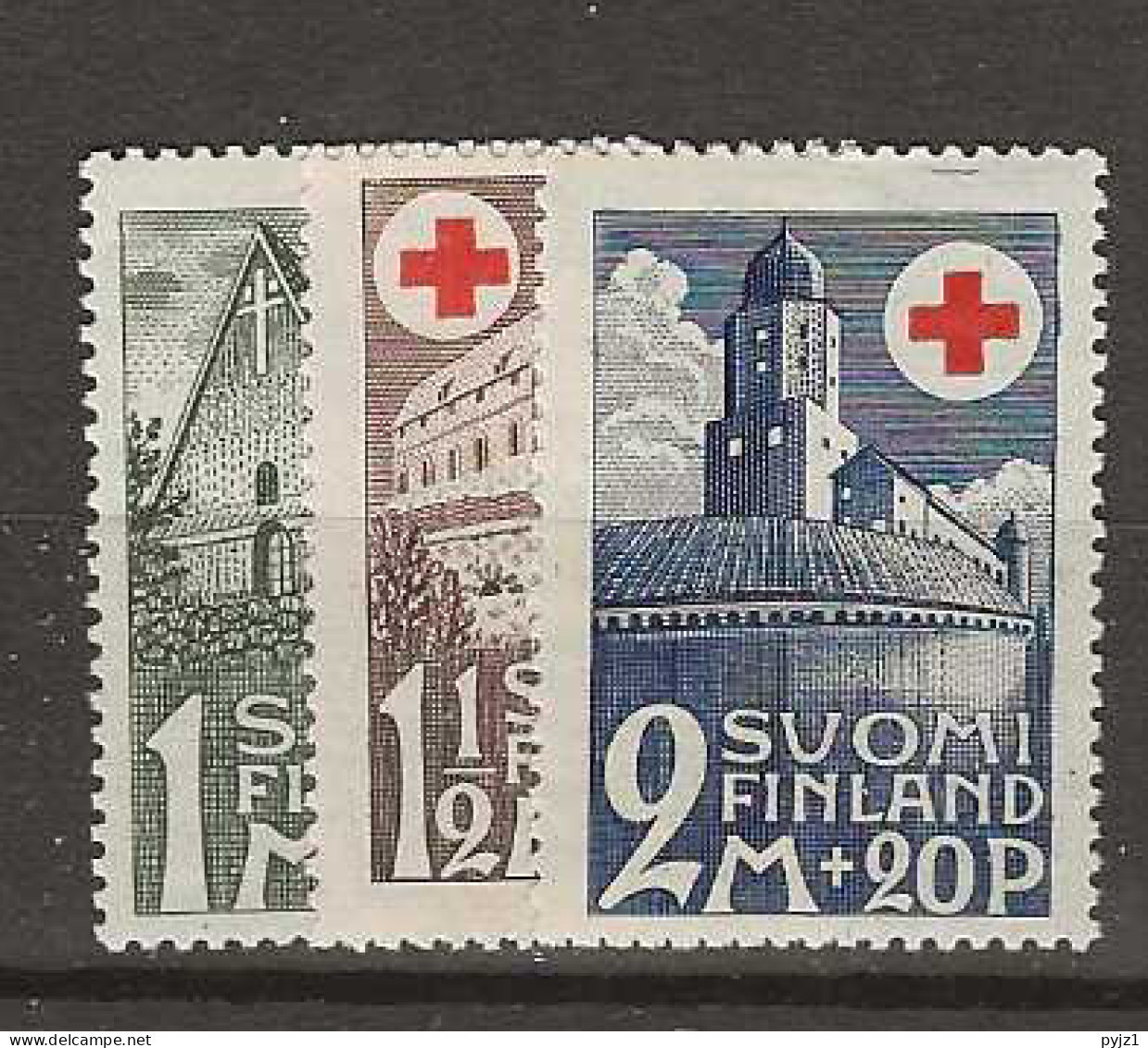 1932 MNH Finland Mi 184-86, Postfris** - Ungebraucht