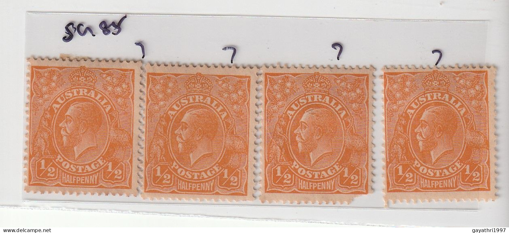 Australia 1928 . SG 85 (hinged) 1 Damaged, Others Good ,  Total 4stamps  Good Condition (AS90) - Ongebruikt