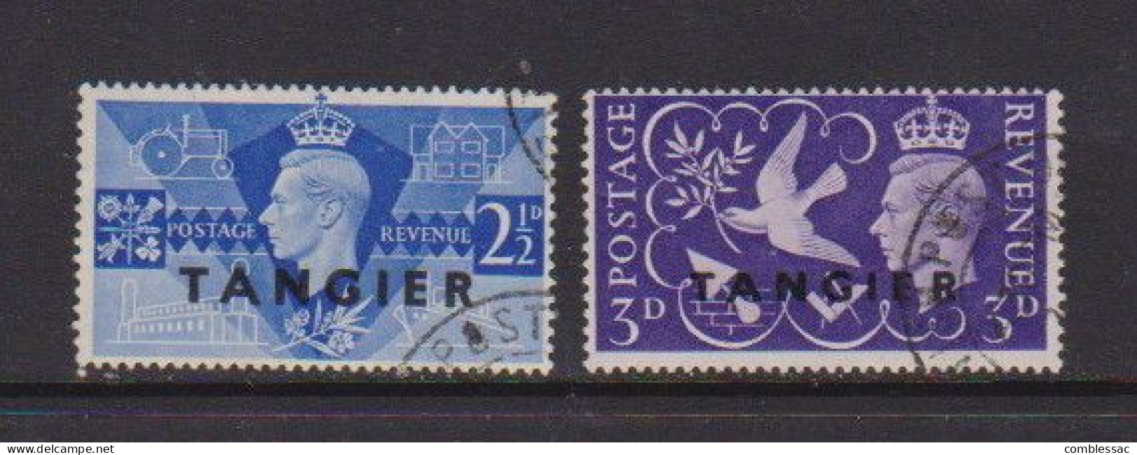 MOROCCO  AGENCIES  TANGIER    1946    Victory    Set  Of  2    USED - Bureaux Au Maroc / Tanger (...-1958)