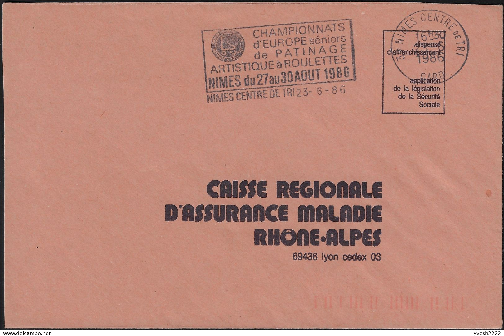 France 1986. Nimes, Championnats D'Europe Séniors De Patinage Artistique à Roulettes - Patinage Artistique