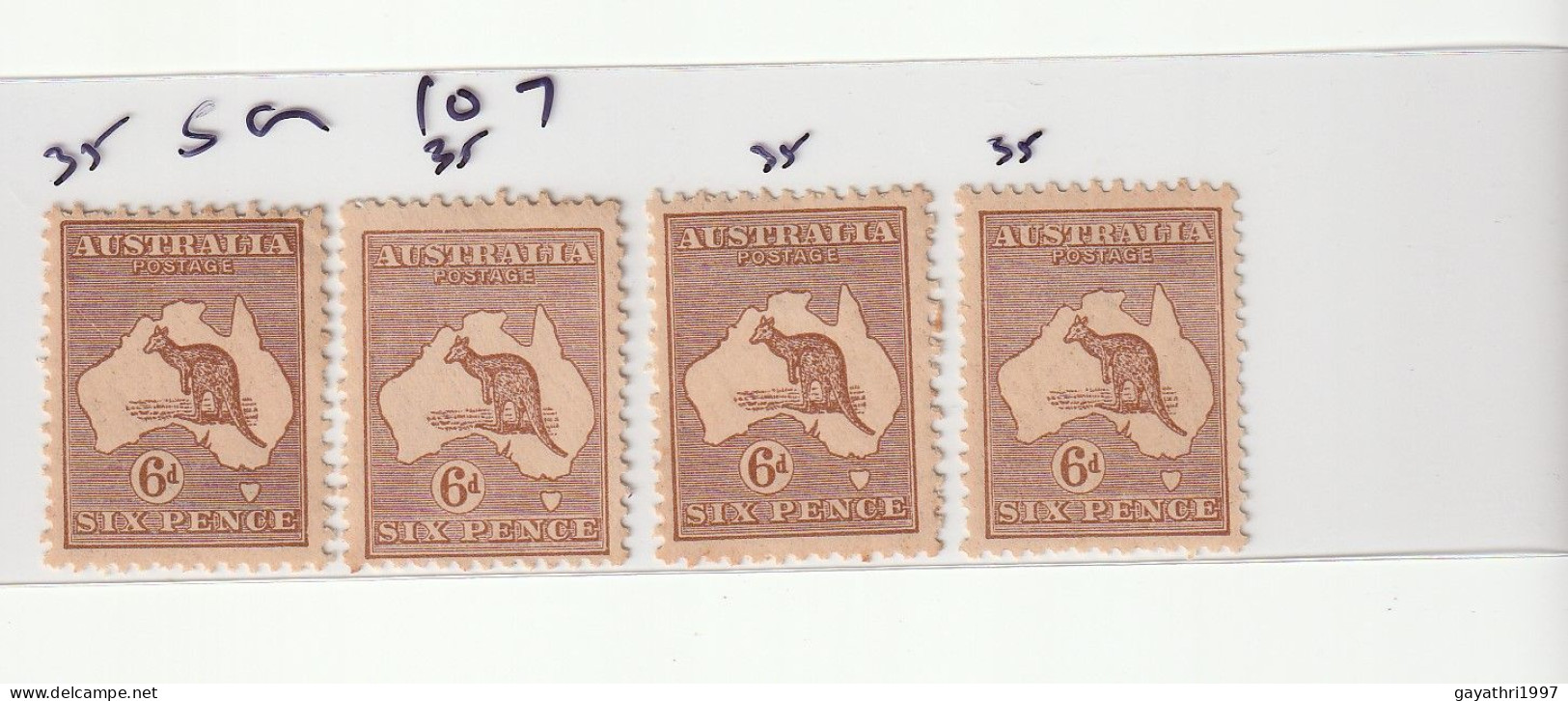 Australia 1928 . SG 109 (hinged) 2 Stamps And SG 107  Hinged   Total 6 Stamps  Good Condition (AS91) - Ongebruikt