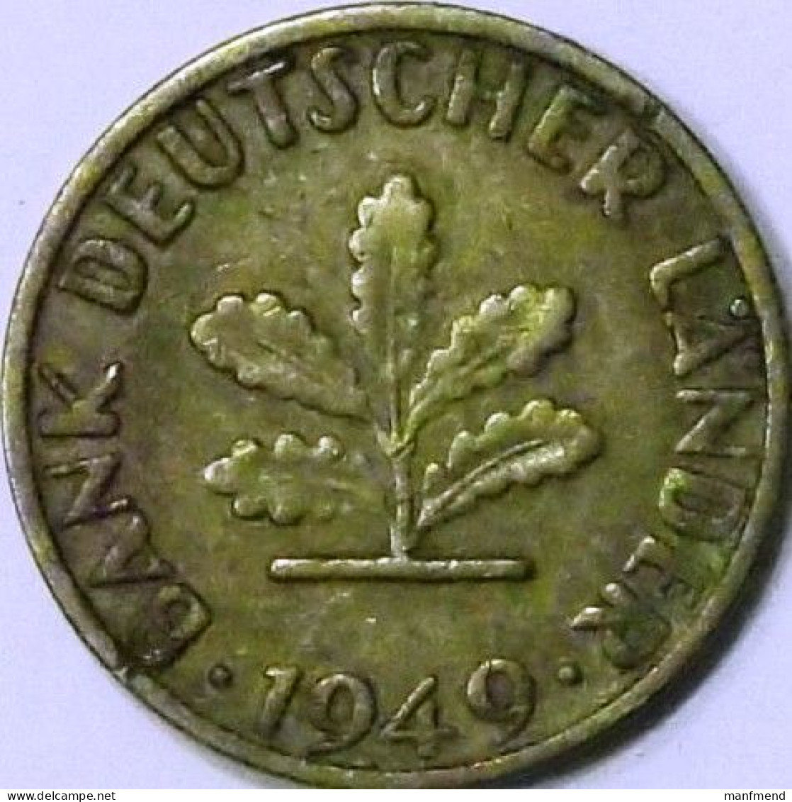 Germany - 1949 - KM 102 - 5 Pfennig - Mintmark "G" - Karlsruhe - VF - Look Scans - 5 Pfennig