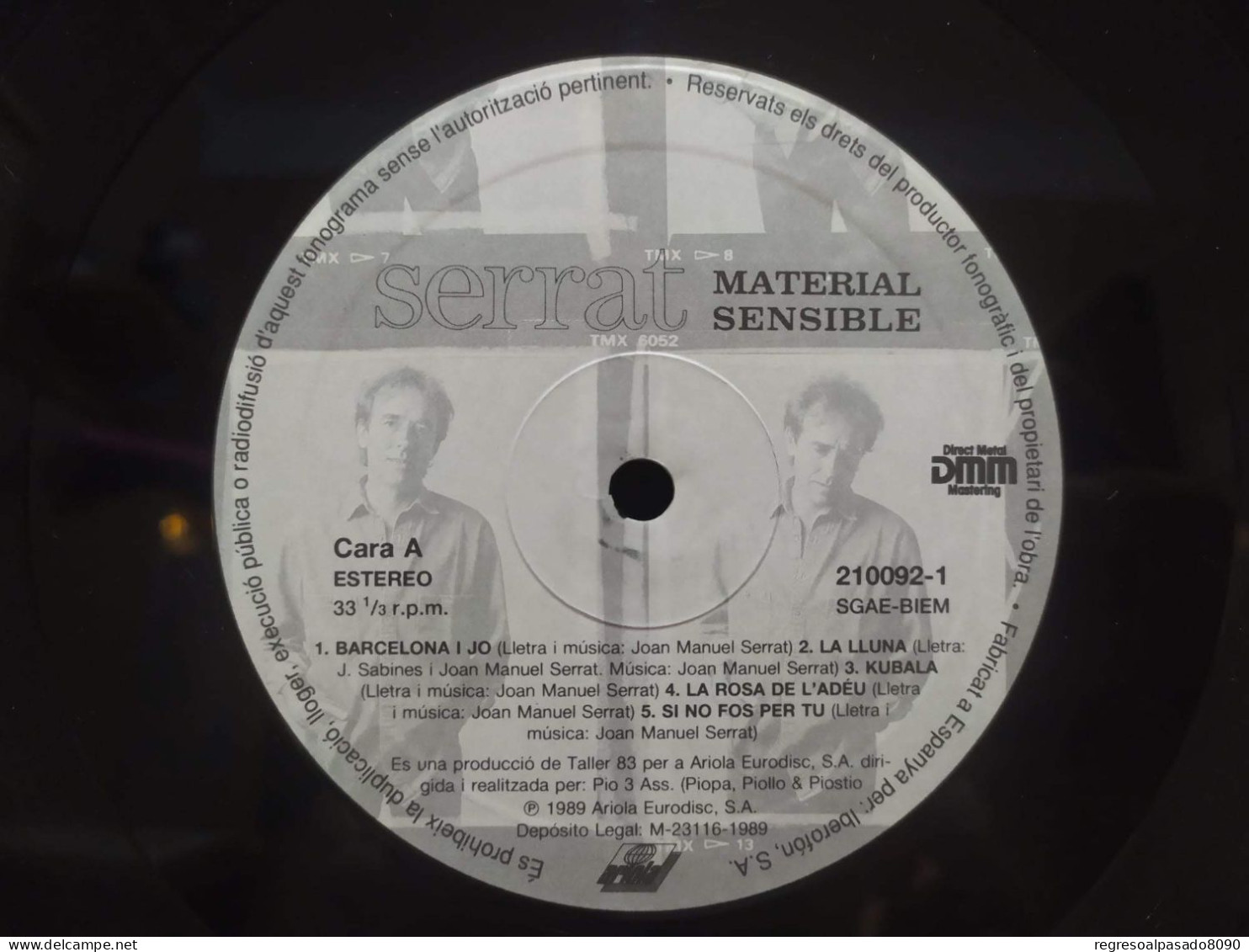 Disco Lp Vinilo Del Cantautor Joan Manuel Serrat Material Sensible 1989 - Unclassified