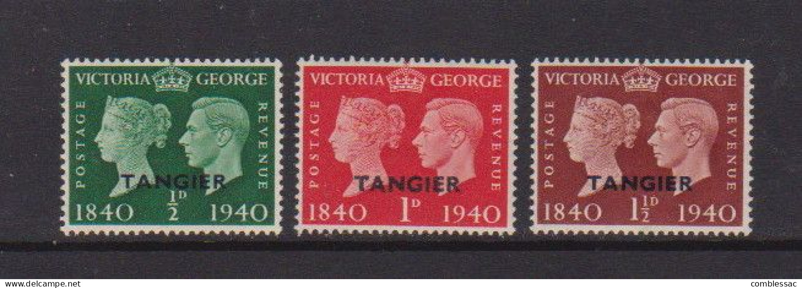 MOROCCO  AGENCIES  TANGIER    1940    Centenary  Of  First  Postage  Stamp    Set  Of  3   MNH - Morocco Agencies / Tangier (...-1958)