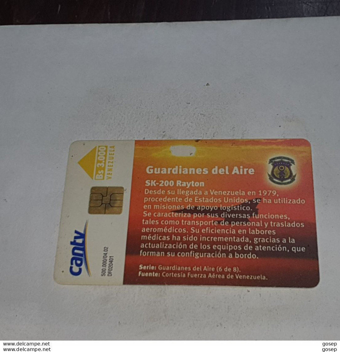 Venezuela-(VE-CAN2-793)-Sk-200 Rayton-6/8-(121)-(Bs.3.000)-(S040204188177)-used Card+1card Prepiad Free - Venezuela