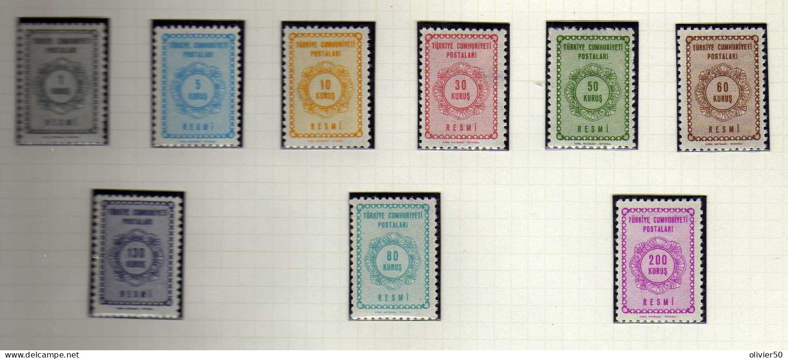 Turquie - 1964 -  Timbres De Service - Guirlande - Neufs - Timbres De Service