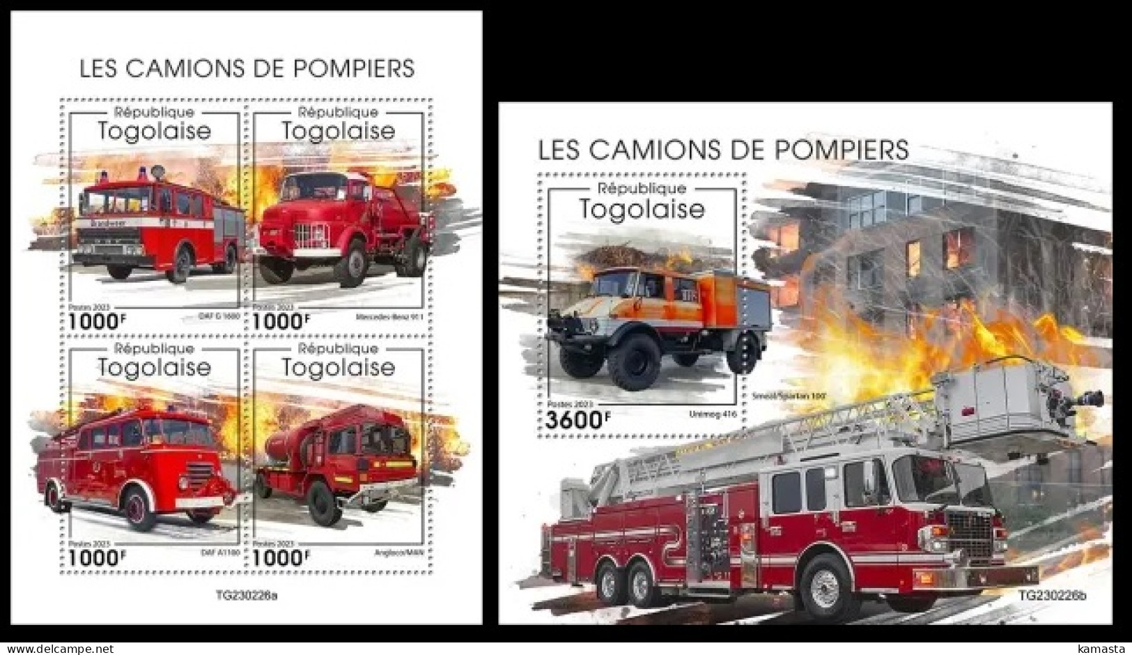 Togo  2023 Fire Trucks. (226) OFFICIAL ISSUE - Trucks