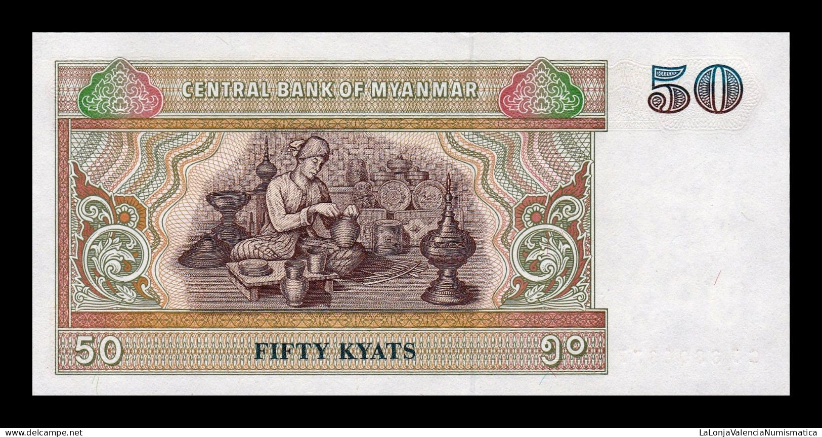 Myanmar 50 Kyats 1997 Pick 73b Sc Unc - Myanmar