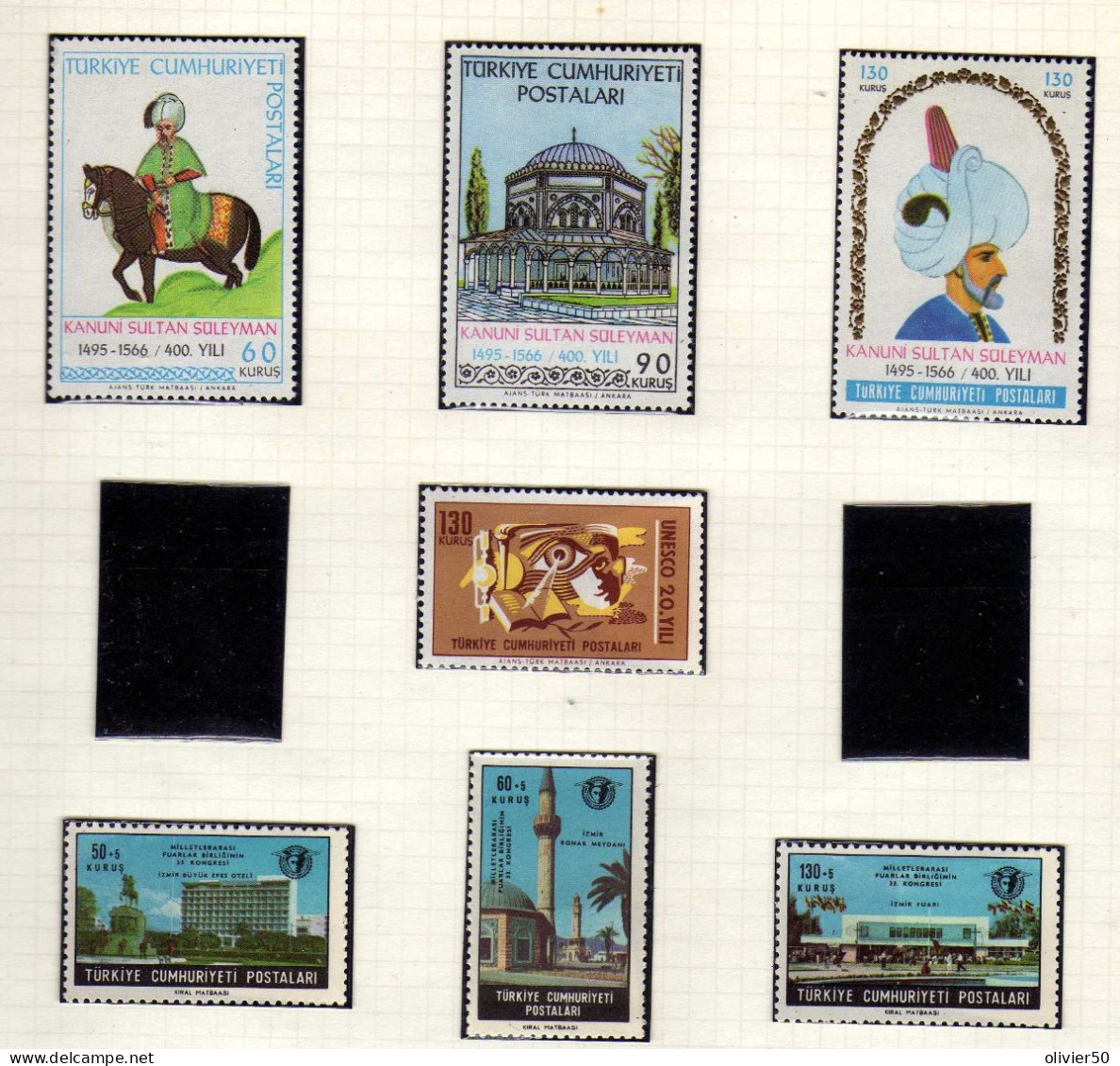 Turquie - (1966) - Sultan Suleyman II -  Architecture - UNESCO - Neufs - Unused Stamps