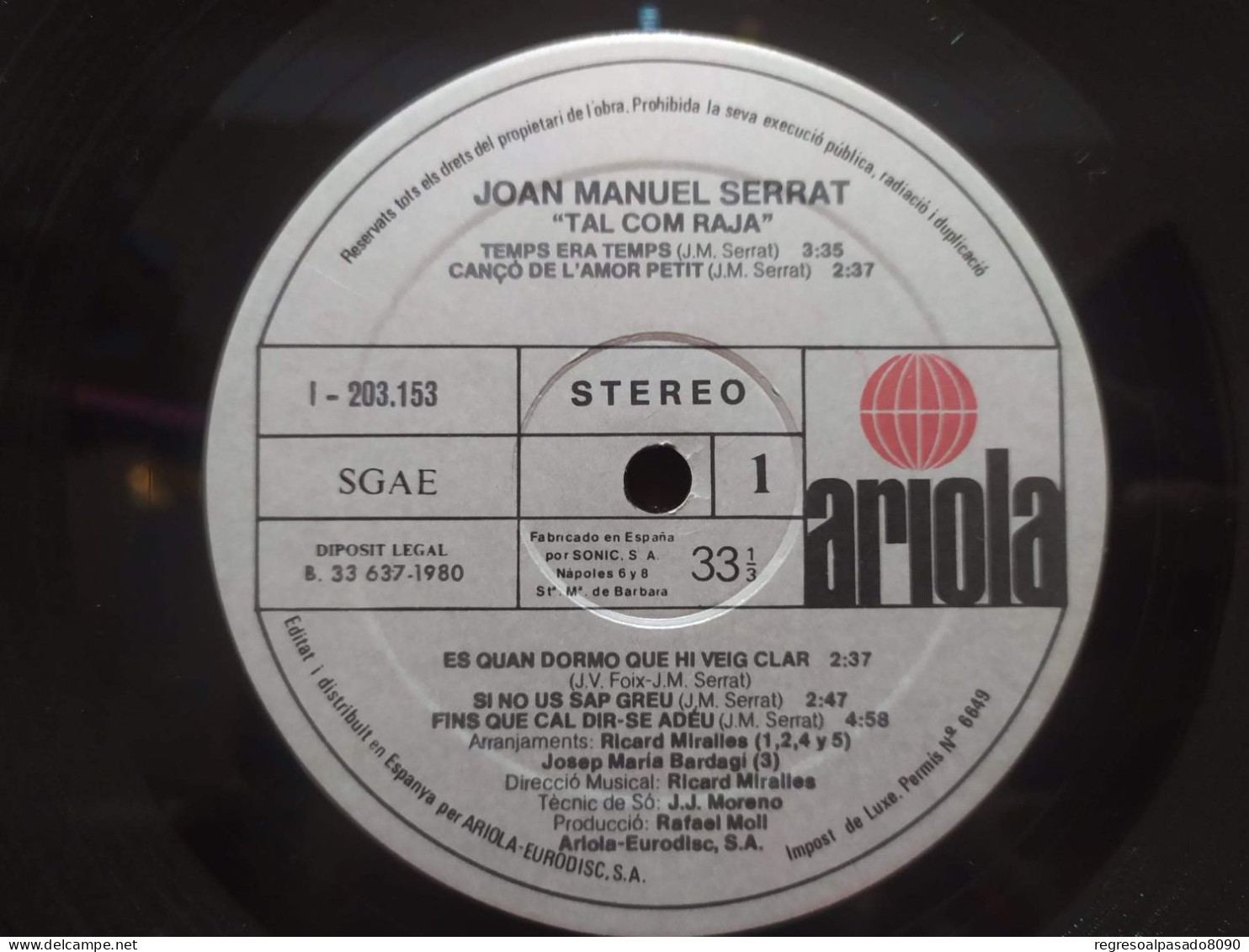 Disco Lp Vinilo Del Cantautor Joan Manuel Serrat Tal Com Raja Ariola 1980 - Unclassified