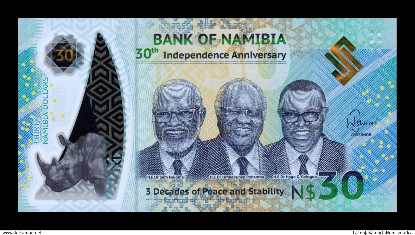 Namibia 30 Dollars Commemorative 2020 Pick 18 Polymer Sc Unc - Namibia