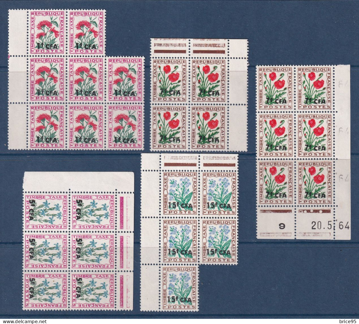 Réunion - Taxe - YT N° 48 à 53 ** - Neuf Sans Charnière - Non Complète - 1964 à 1965 - Postage Due