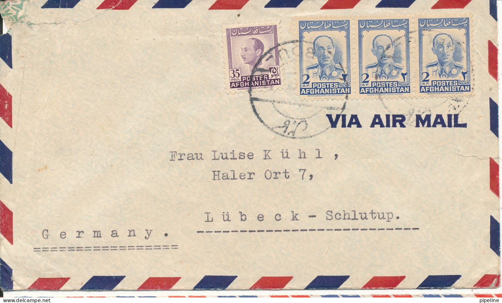 Afghanistan Air Mail Cover Sent To Germany Tears On The Cover - Afghanistan