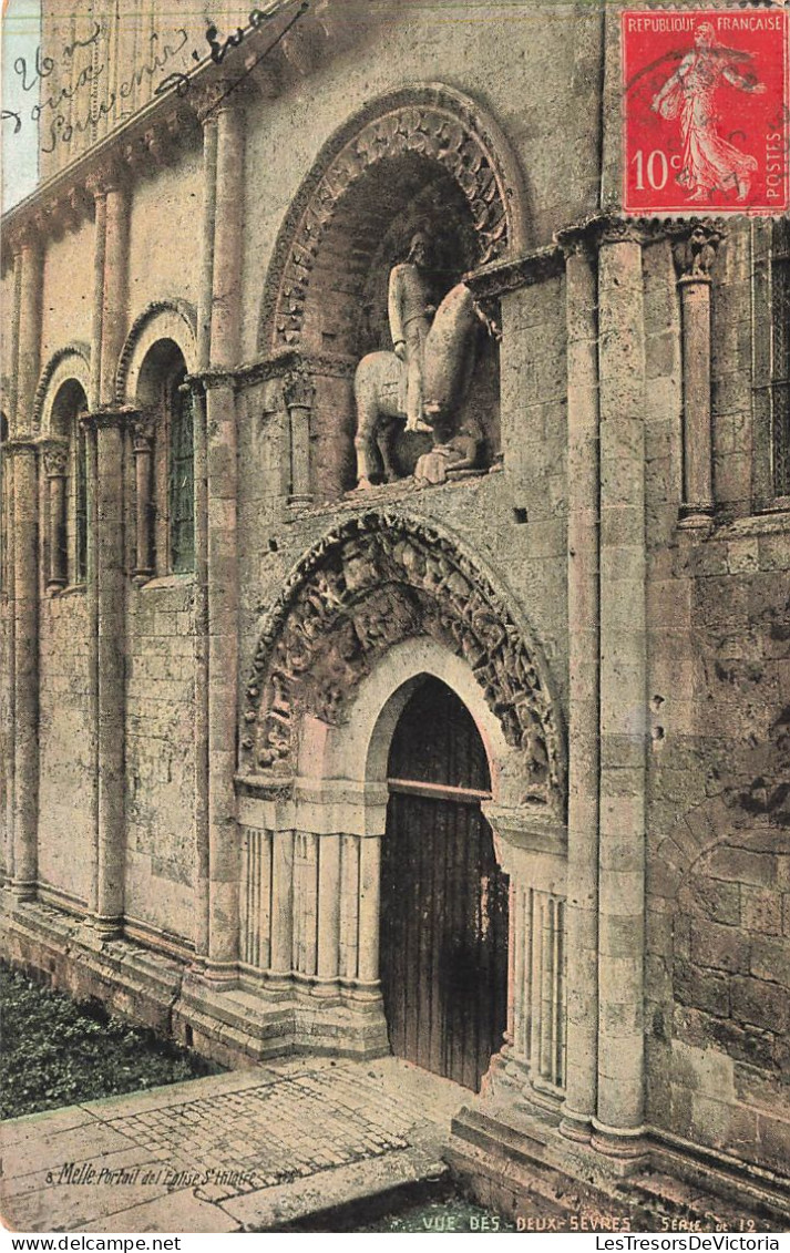 FRANCE - Melle - Portail De L'église Saint Hilaire - Carte Postale Ancienne - Melle