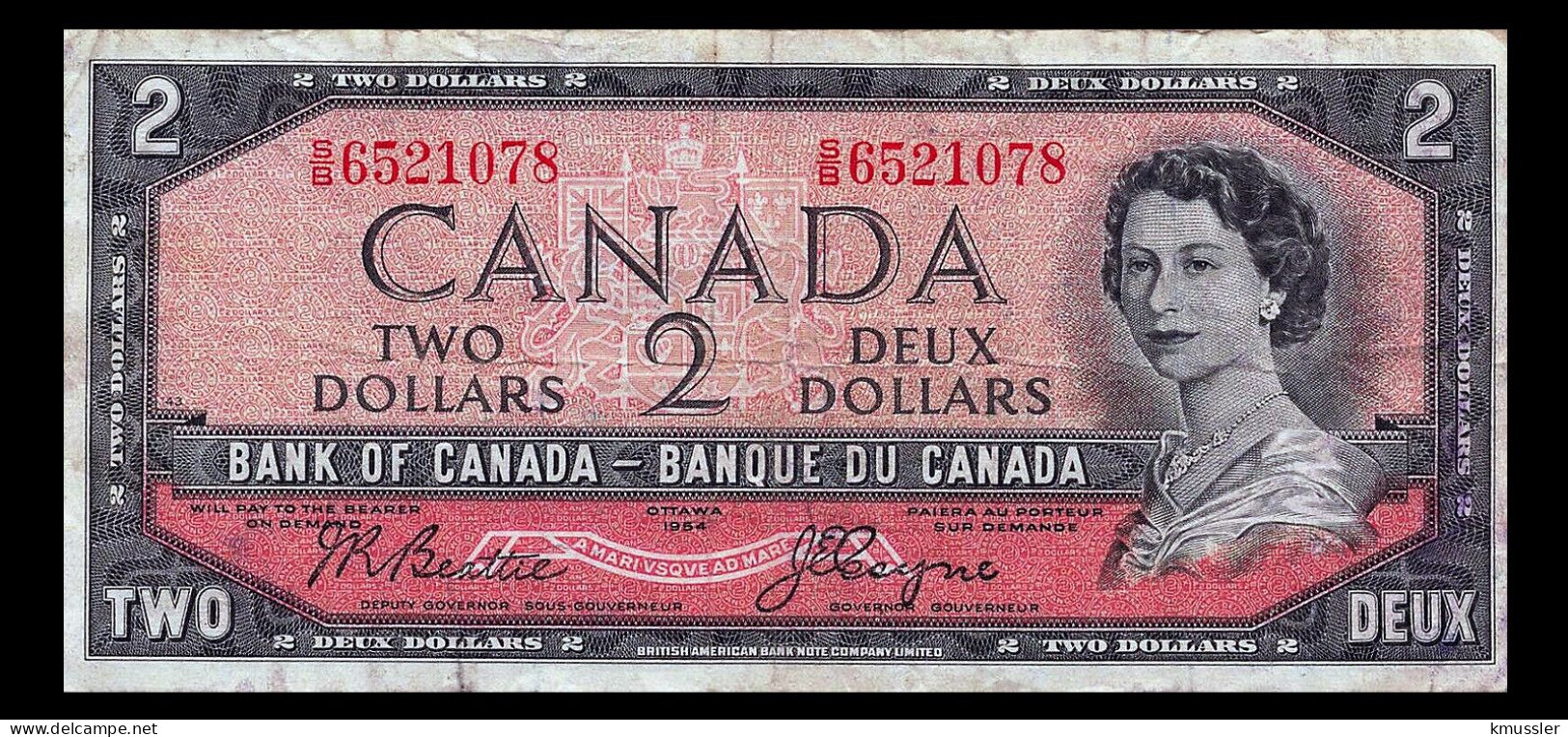 # # # Ältere Banknote Kanada (Canada) 2 Dollars (BABNCL) 1954 # # # - Canada