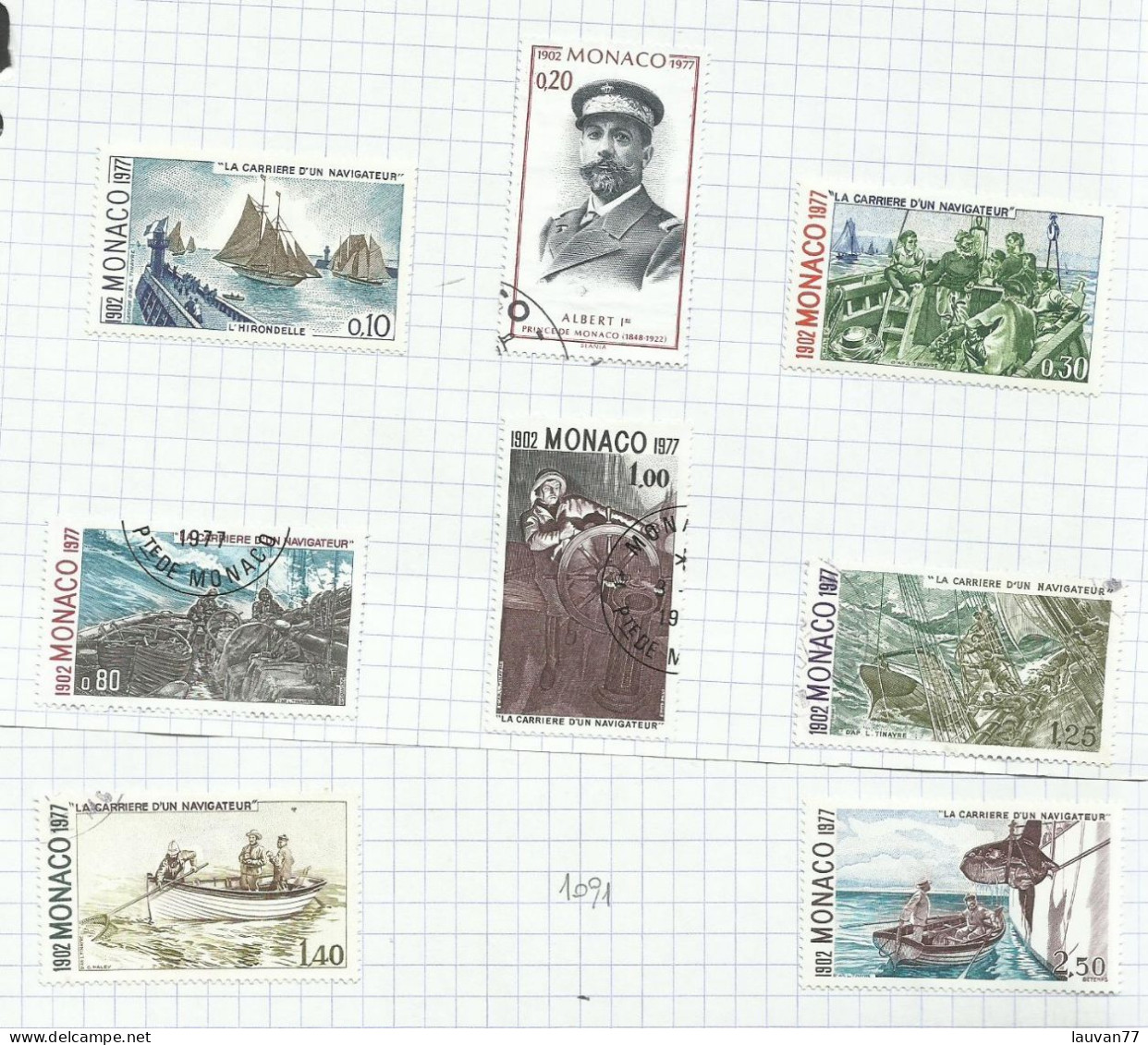 Monaco N°1084 à 1090, 1092 Cote 9.40€ - Used Stamps