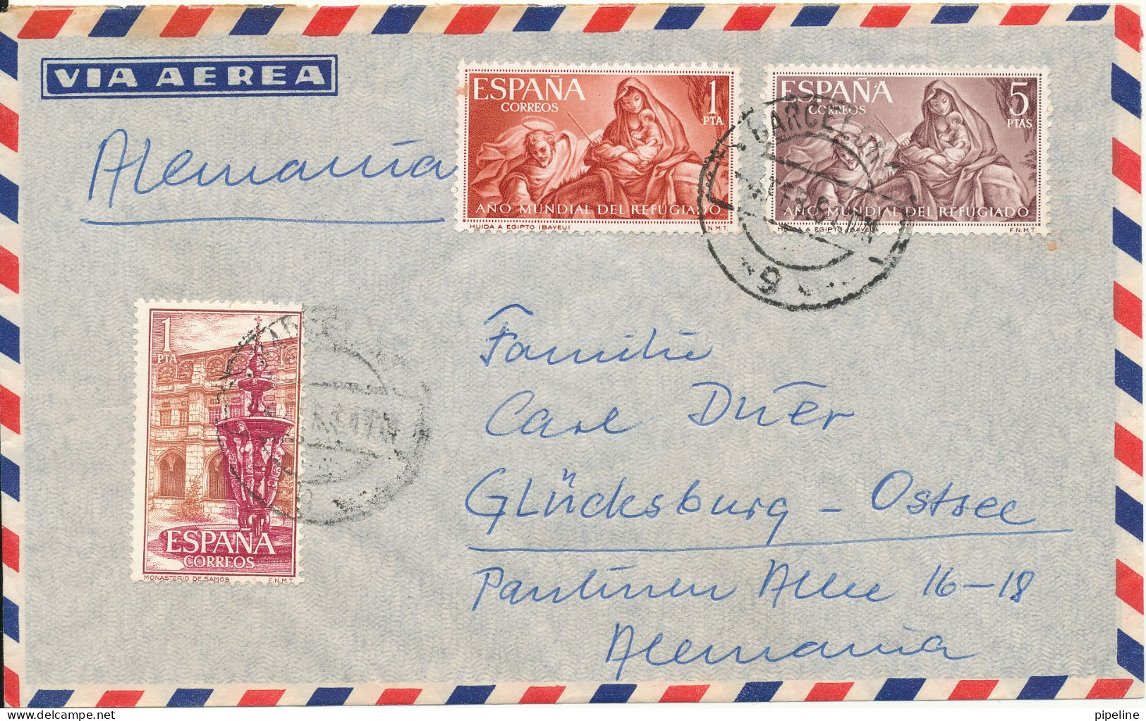 Spain Air Mail Cover Sent To Denmark 1961 - Lettres & Documents