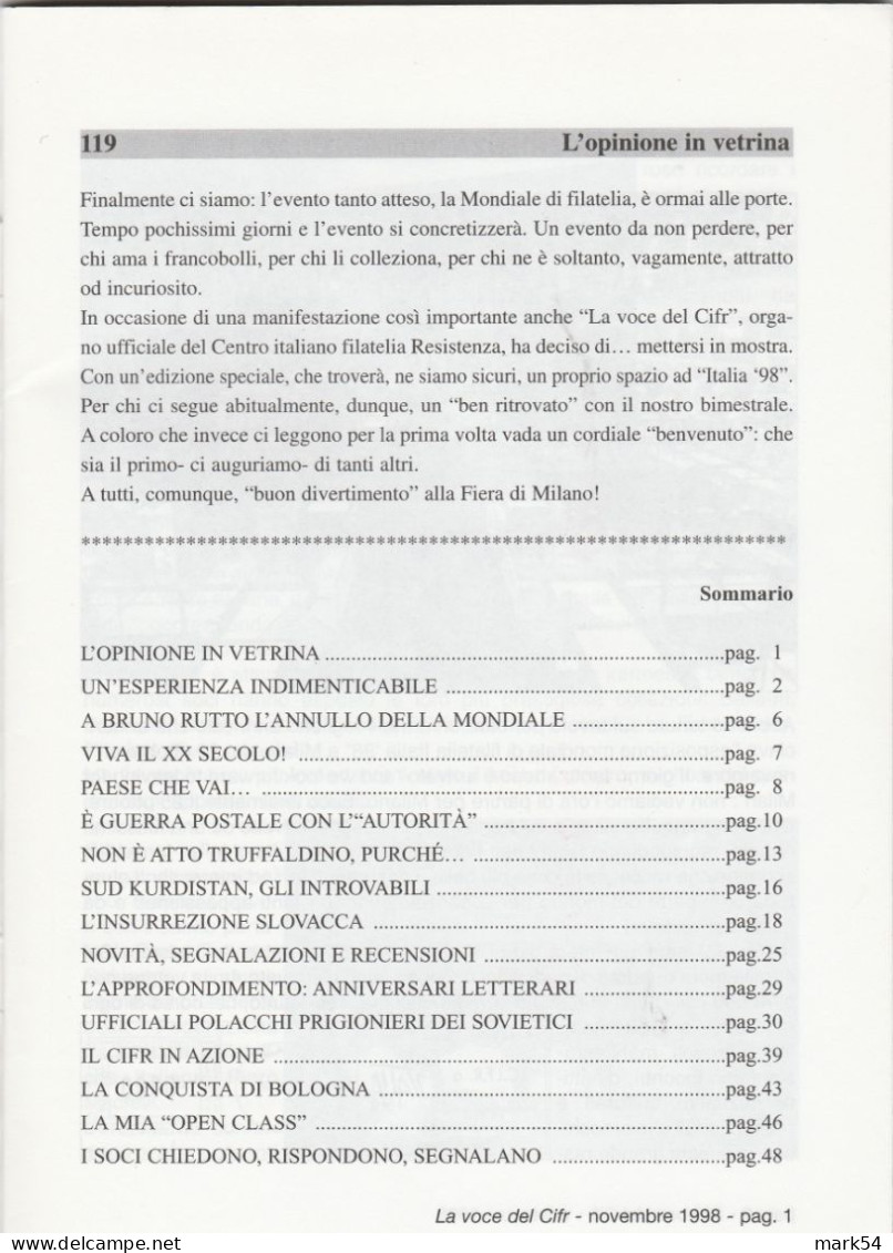 22. La Voce Del CIFR Vari Numeri: 16-17-18-19 - Italiano (desde 1941)