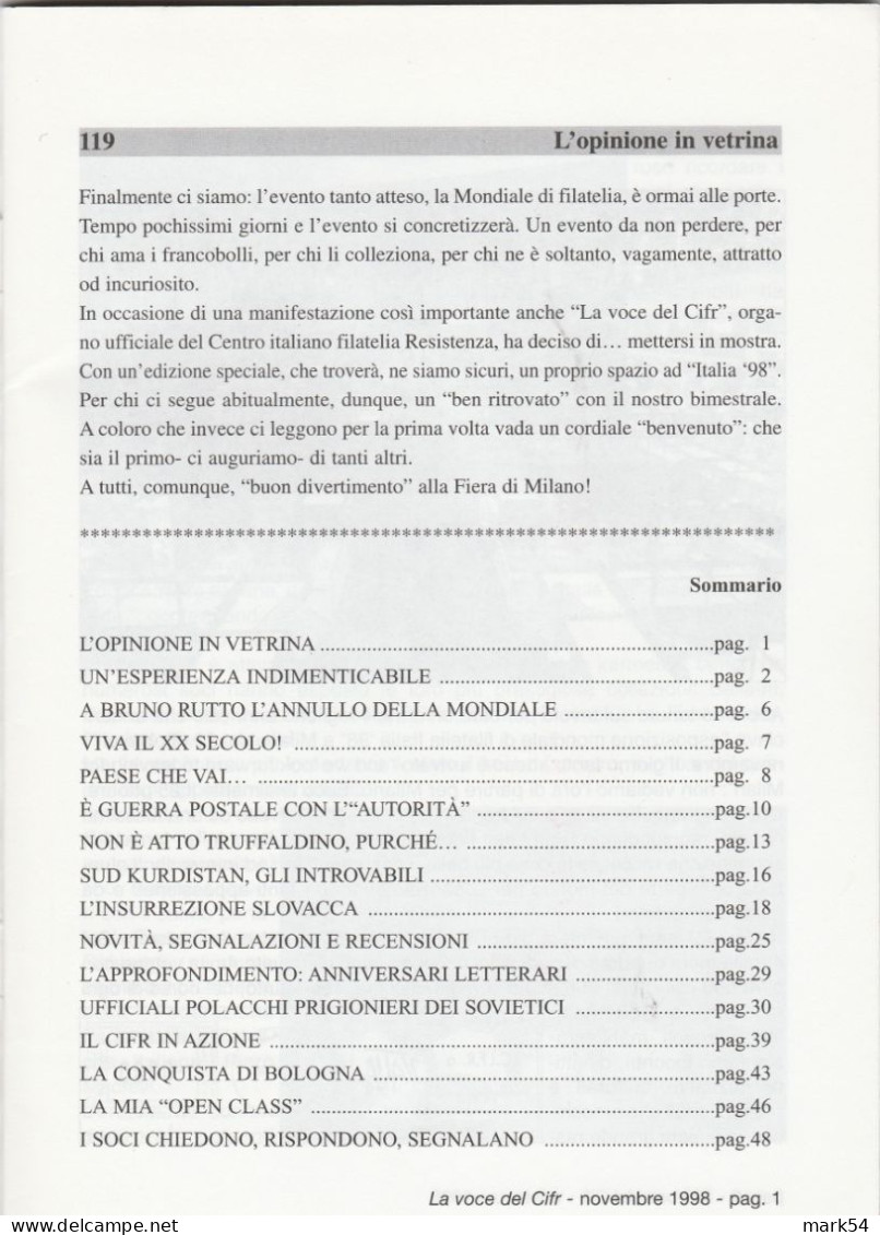 22. La Voce Del CIFR Vari Numeri: 16-17-18-19 - Italian (from 1941)