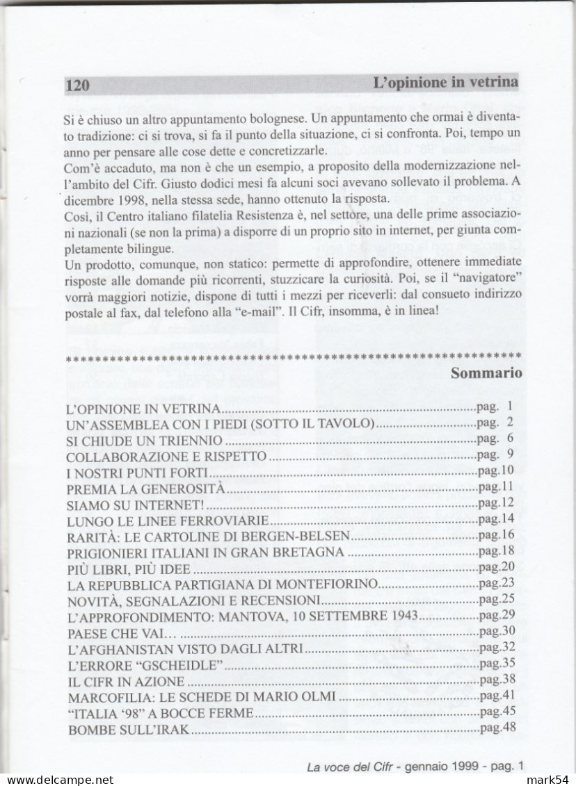 22. La Voce Del CIFR Vari Numeri: 16-17-18-19 - Italiano (desde 1941)