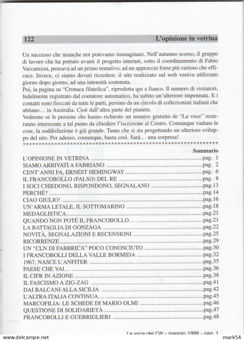 22. La Voce del CIFR vari numeri: 16-17-18-19