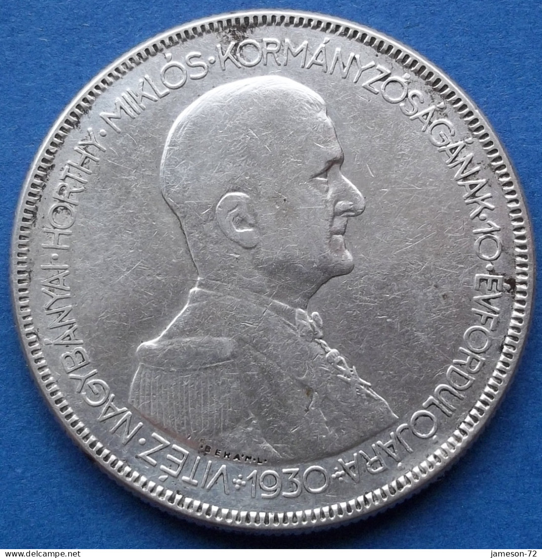 HUNGARY - Silver 5 Pengö 1930 "10th Ann. - Regency Of Admiral Horthy" KM# 512.1 Regency (1926-1945) - Edelweiss Coins - Hongrie