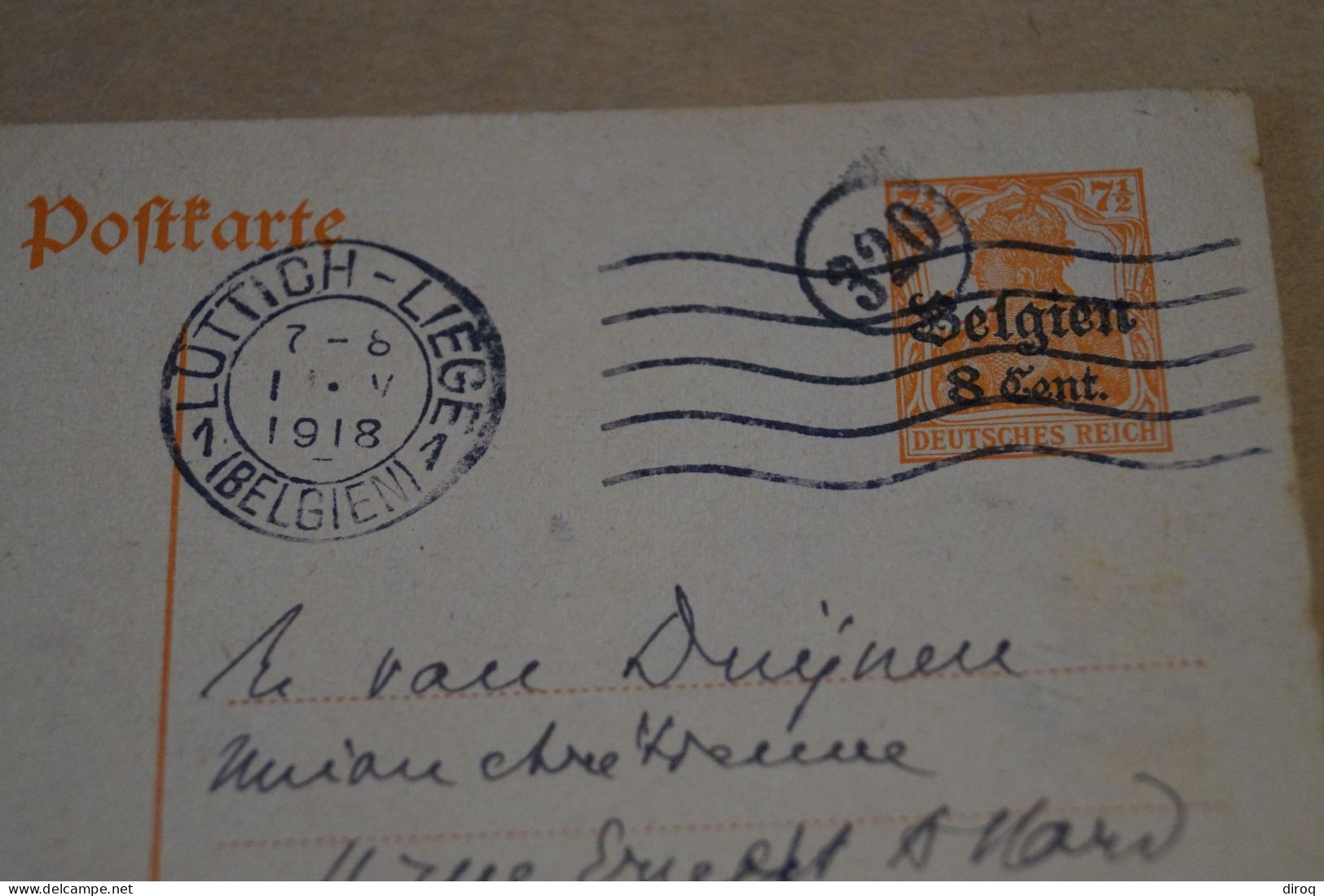 Guerre 14-18,courrier Avec Belle Oblitération Militaire , 1918 ,censure ,pour Collection - OC38/54 Occupation Belge En Allemagne