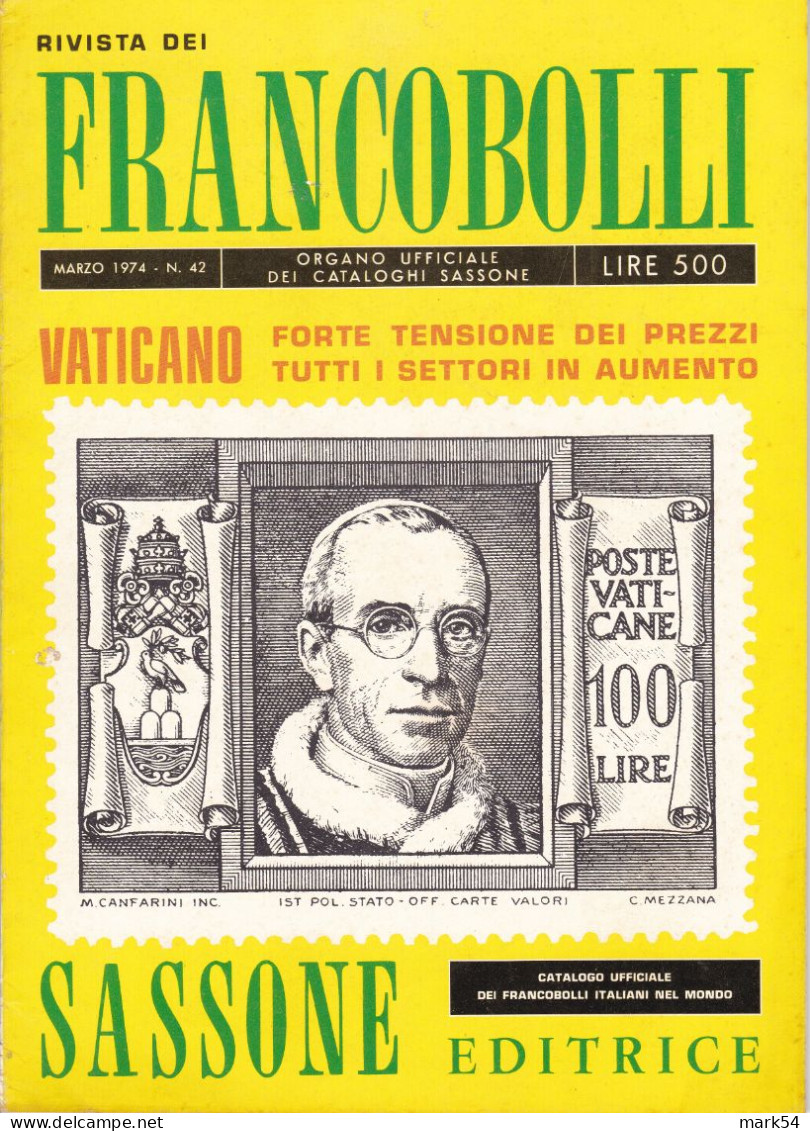 36. Rivista Francobolli Annata Completa 1974 –Una Rivista Ha Dei Fogli Staccati - Italien (àpd. 1941)