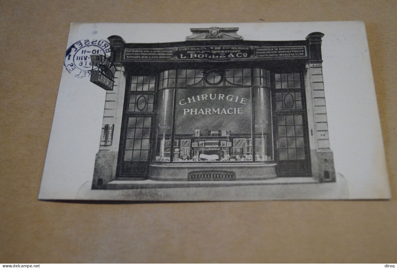 Guerre 14-18,courrier Avec Belle Oblitération Militaire , 1915 Sur Carte Postale Pharmacie à Bruxelles - OC38/54 Belgian Occupation In Germany