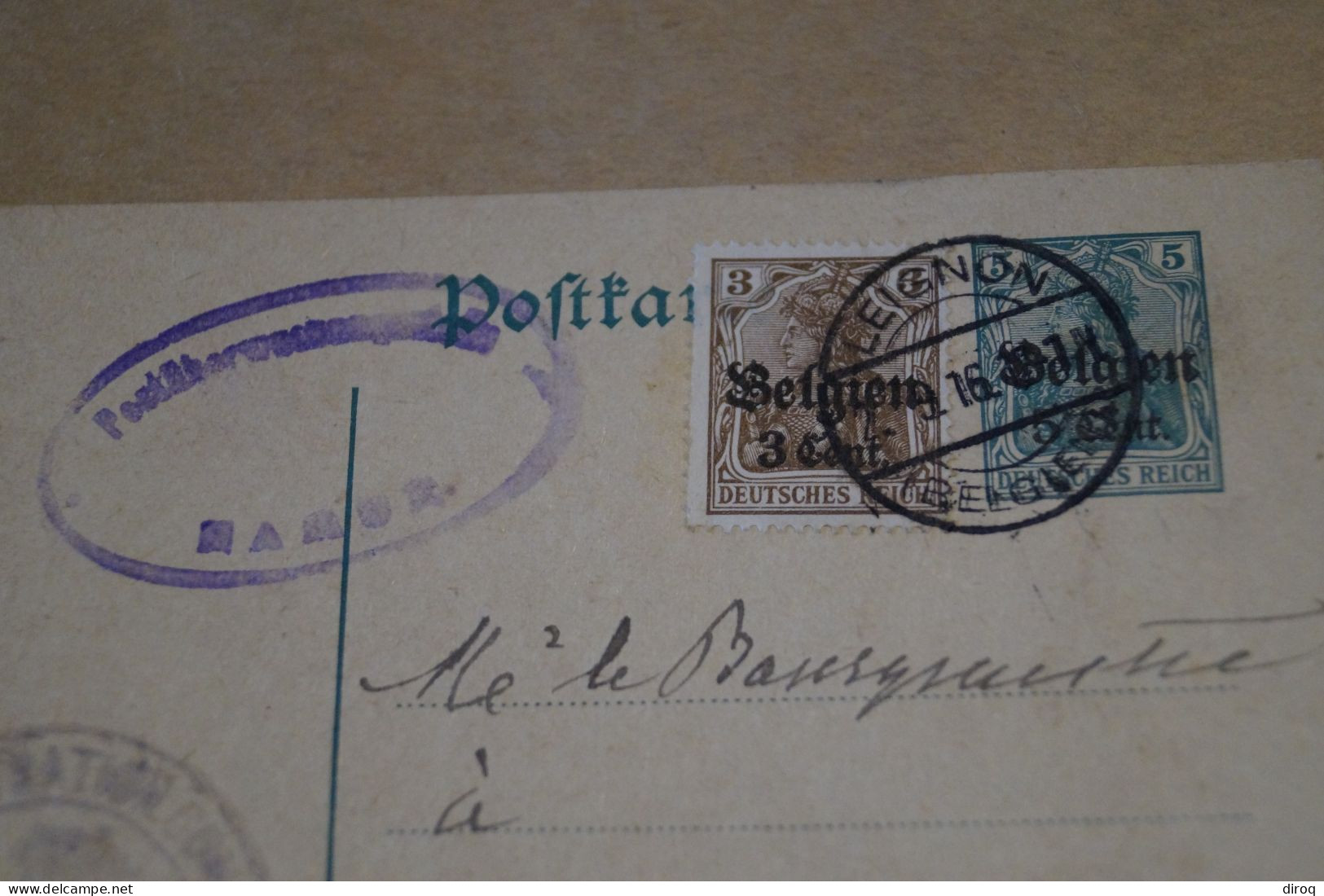 Guerre 14-18,courrier Avec Belle Oblitération Militaire , 1916 ,Leignon - OC38/54 Occupation Belge En Allemagne