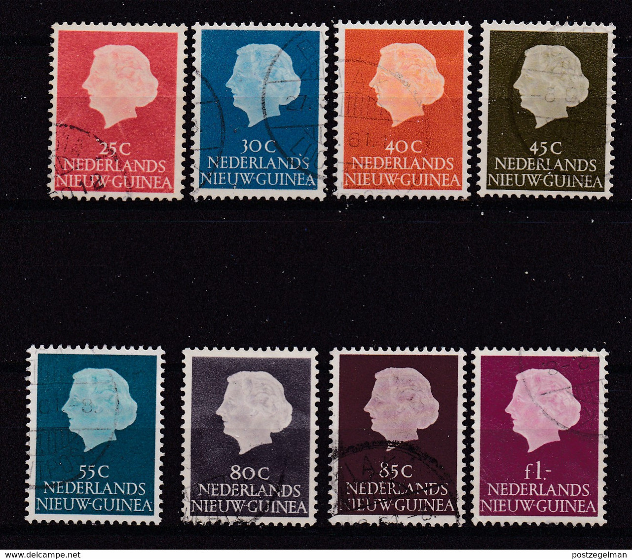 NEDERLAND NW GUINEA, 1954, Used Stamp(s) , Queen Juliana, NVPH Nr(s). 30-37, Scannr. 10545 7 Values Only - Nueva Guinea Holandesa