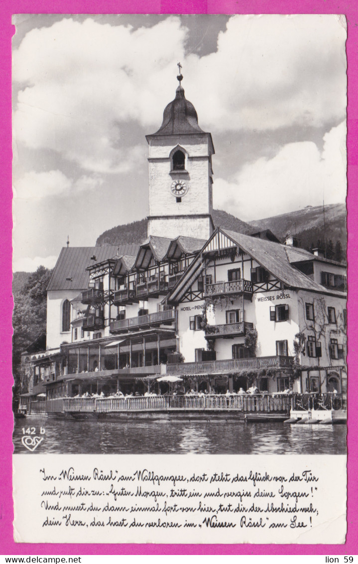 293506 / Austria - Weltkurort St. Wolfgang Im Salzkammergut HOTEL Weissen Rössl PC 1960 USED -1.80 S Münzturm Hall Tirol - St. Wolfgang