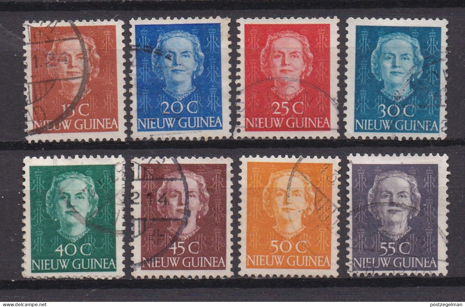 NEDERLAND NW GUINEA, 1950, Used Stamp(s) , Queen Juliana, NVPH Nr(s).  10=18, Scannr. 10542  (8 Values Only) - Netherlands New Guinea