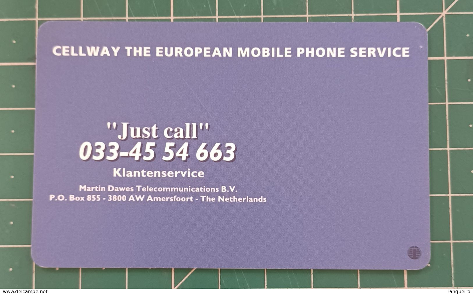 NETHERLANDS GSM SIM CARD CELLWAY - Altri & Non Classificati