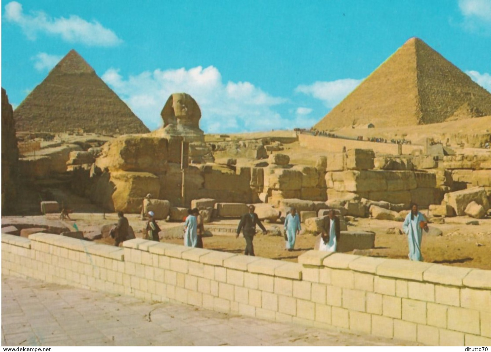 Giza - The Sphinx And The Pyramids Of Cheops And Chephren - Egito - Formato Grande Non Viaggiata – FE390 - Gizeh