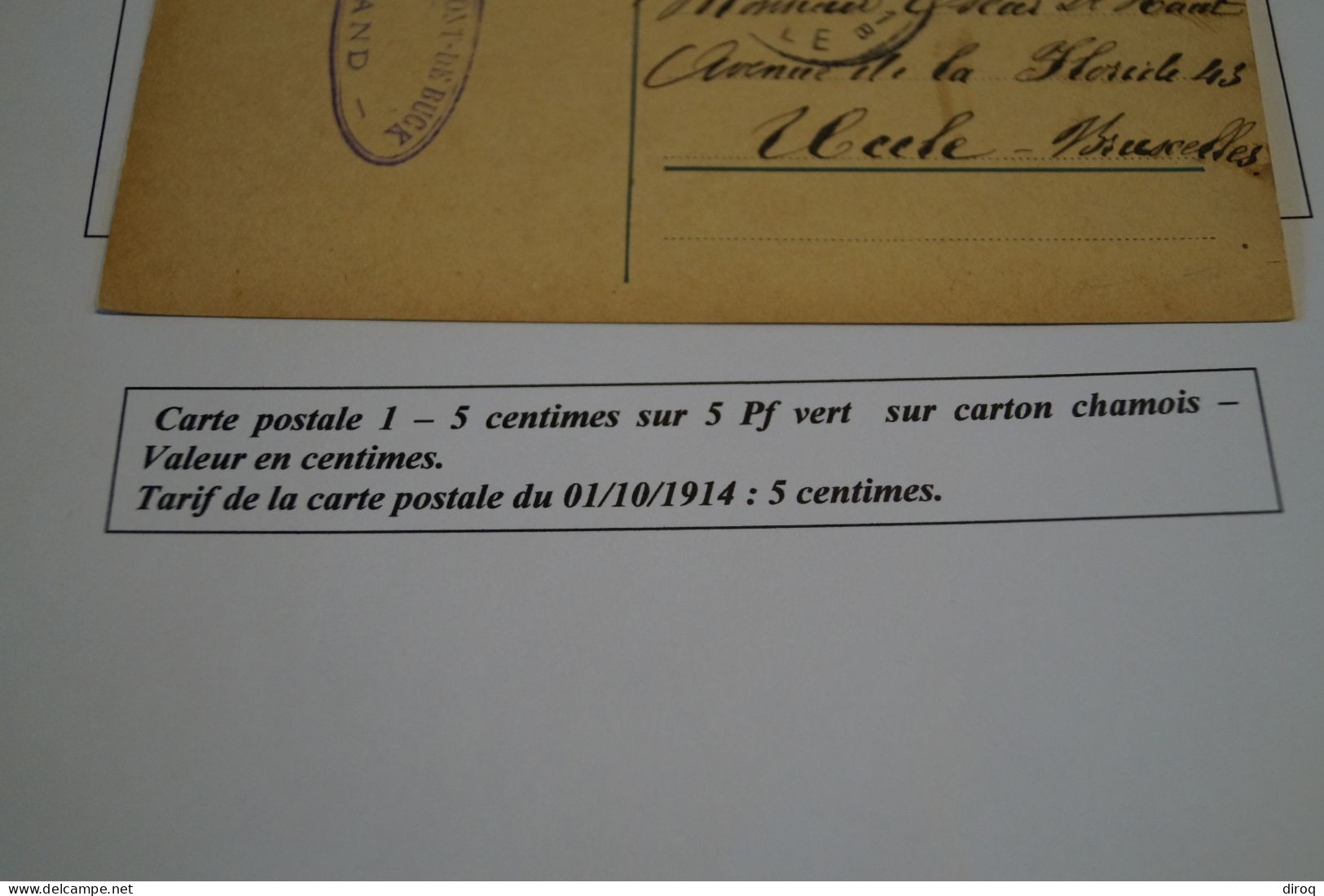 Courrier,envoi,guerre 14-18,oblitération Militaire,occupation Allemande 1915 - OC38/54 Belgische Besetzung In Deutschland