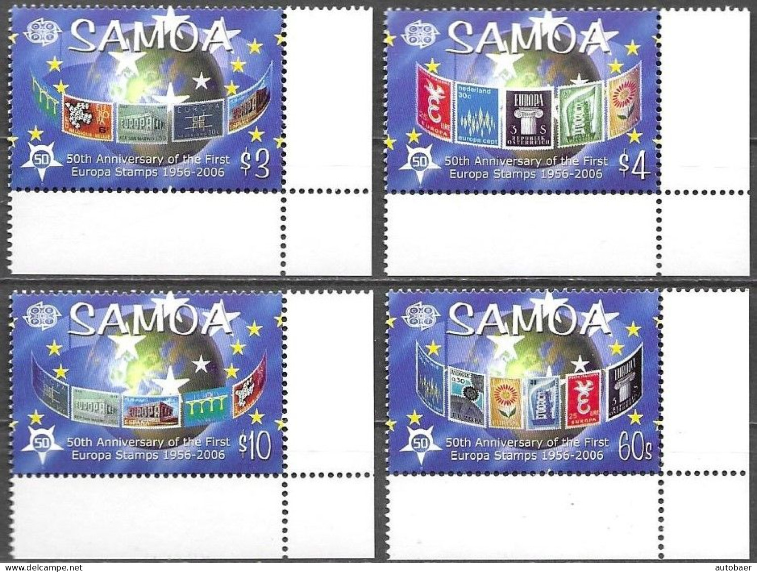 Samoa 2005/2006 50 Years Europa Cept Stamps Timbres Mi. 1020-23 MNH Neuf Postfrisch ** - Samoa