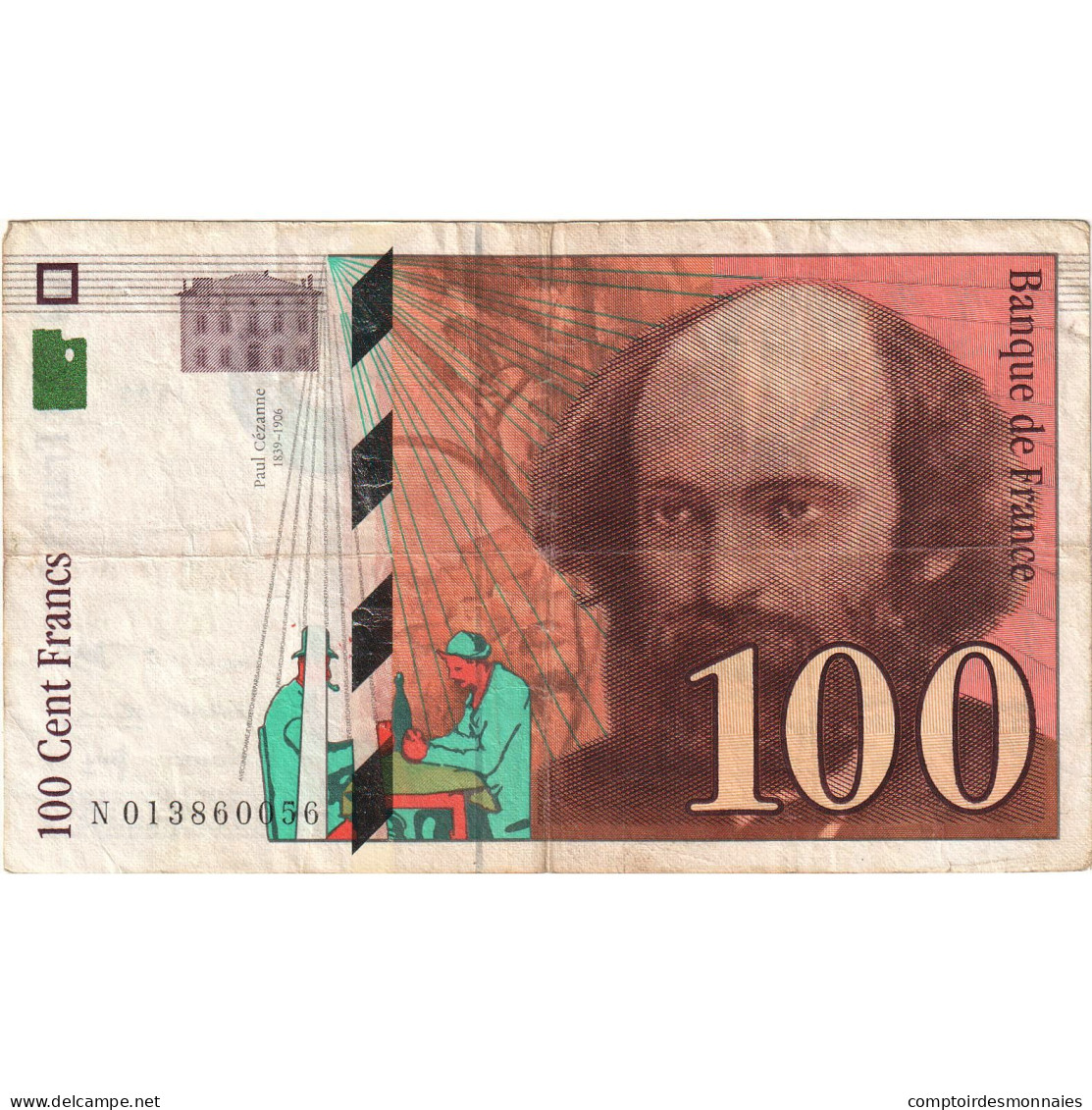 France, 100 Francs, Cézanne, 1997, N013860056, TB+, Fayette:74.1, KM:158a - 100 F 1997-1998 ''Cézanne''