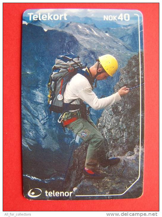 Chip Phone Card From Norway, Telenor, N-258, Alpinism, Climbing, Mountains - Norwegen