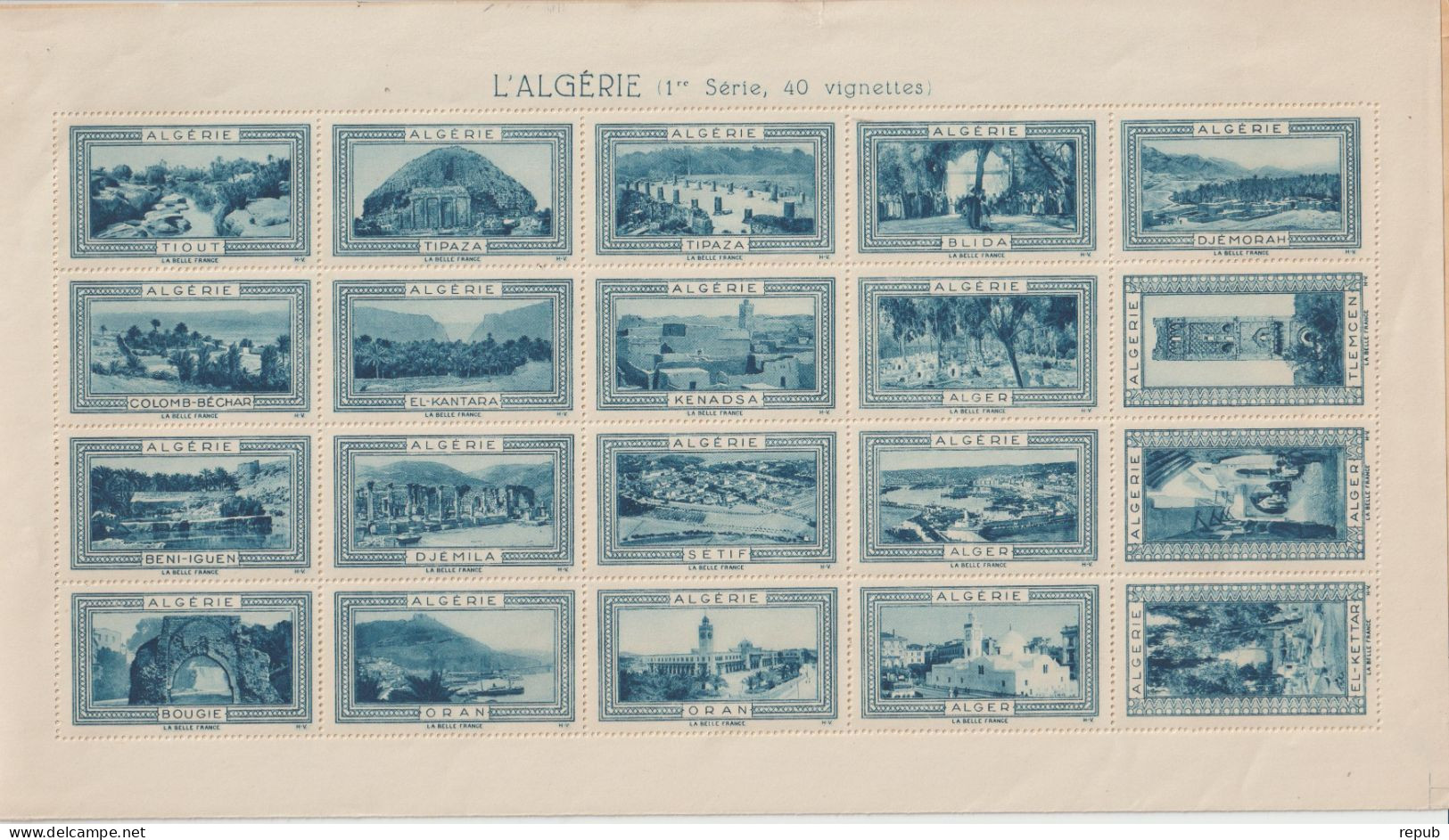 France Feuille Pli Central De 40 Vignettes Belle France Algérie ** MNH - Tourism (Labels)