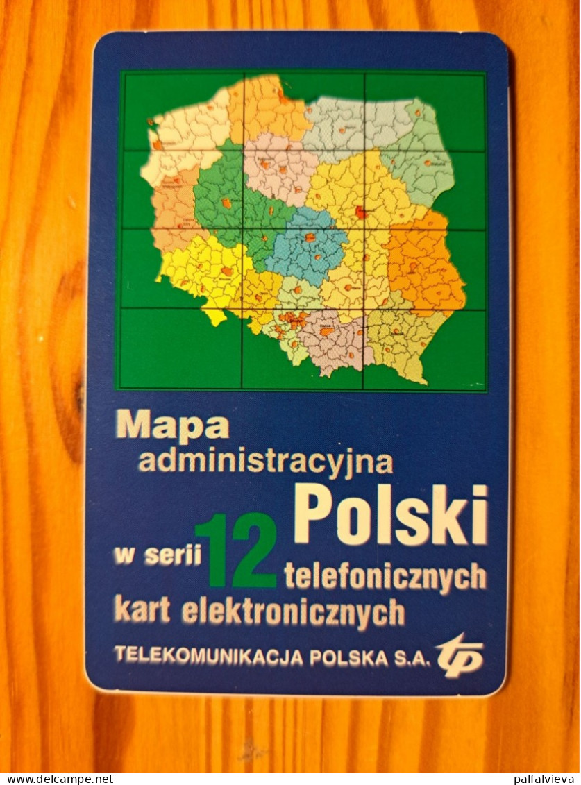 Phonecard Poland, Chip - Map - Pologne