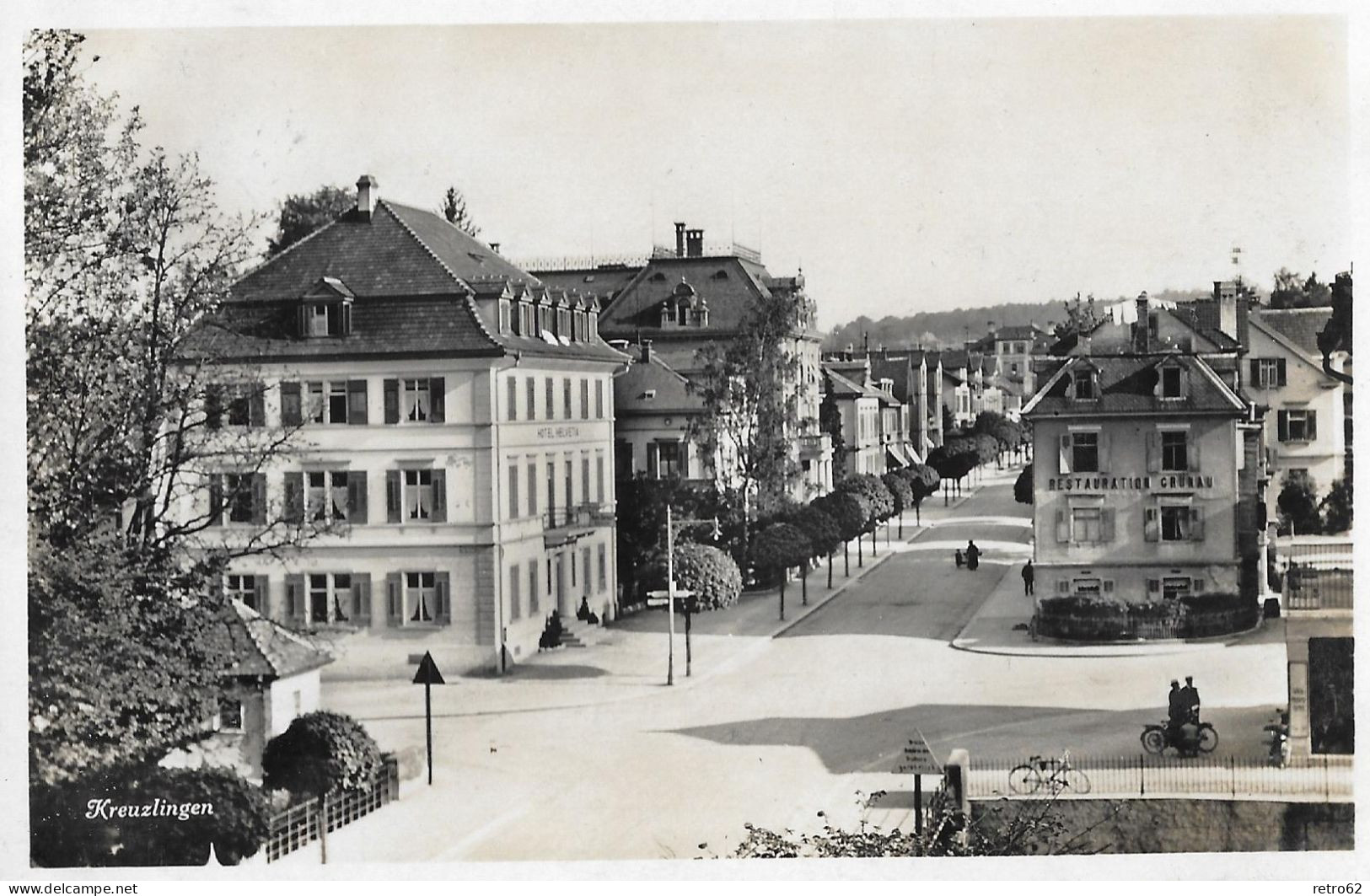 KREUZLINGEN ► Alte Hauptstrasse Mit Restaurant Grünau Anno 1926 - Frauenfeld