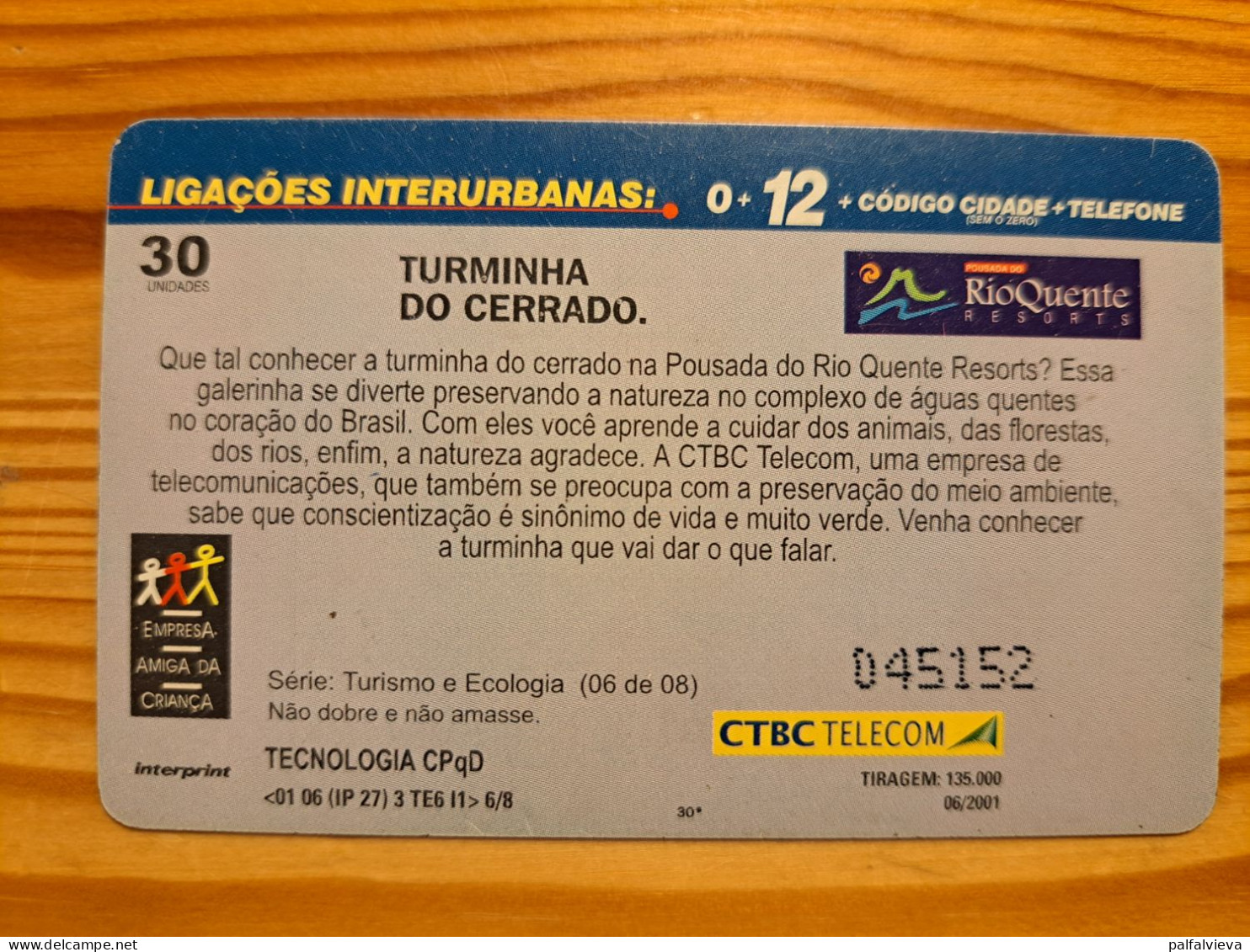 Phonecard Brazil, CTBC Telecom - Cartoon, Turtle, Fox - Brasile