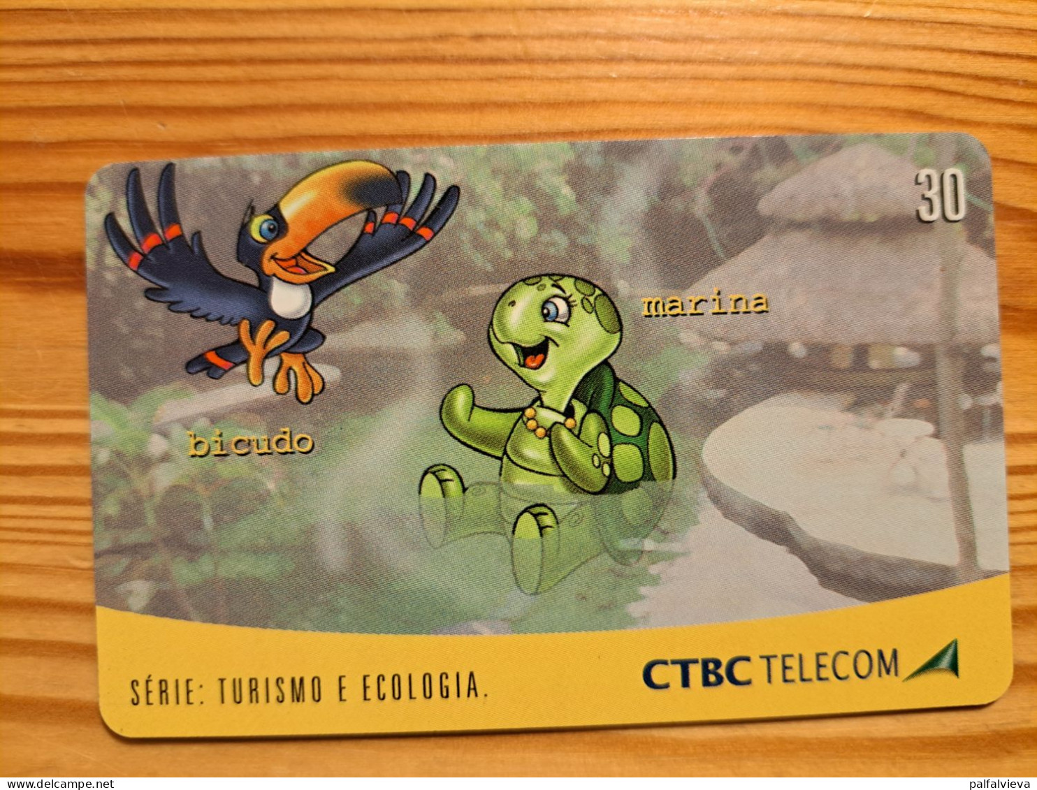 Phonecard Brazil, CTBC Telecom - Cartoon, Turtle, Bird, Tucan - Brasile