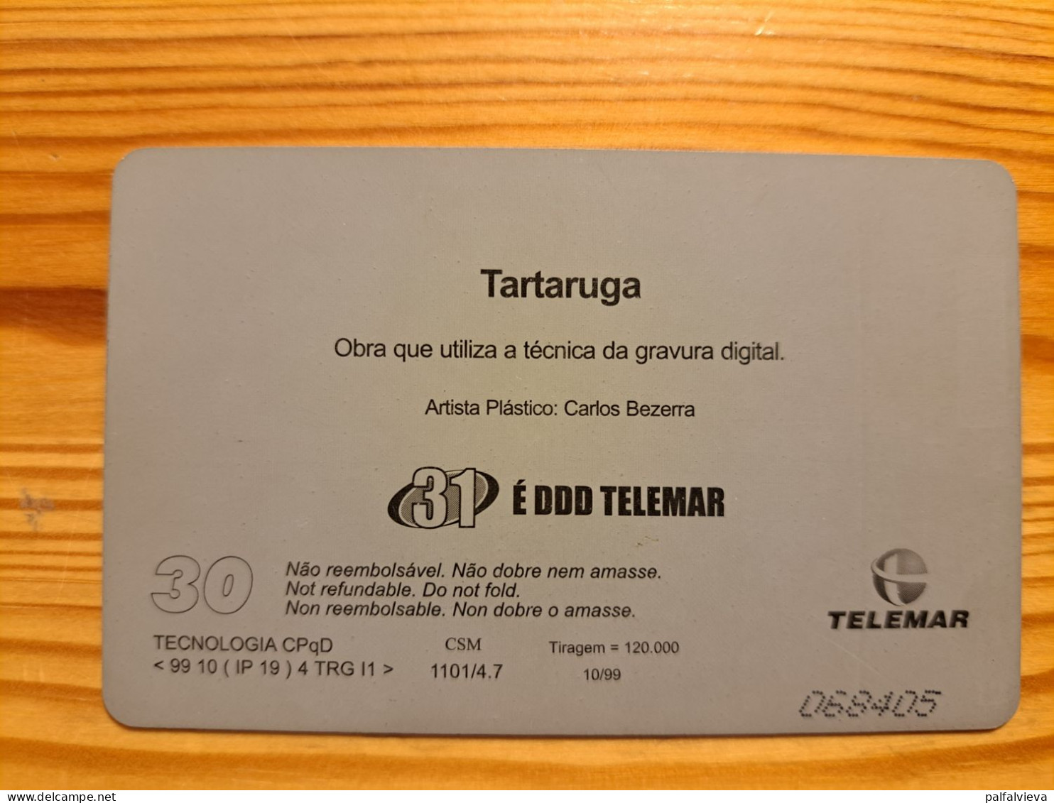 Phonecard Brazil, Telemar - Turtle - Brésil