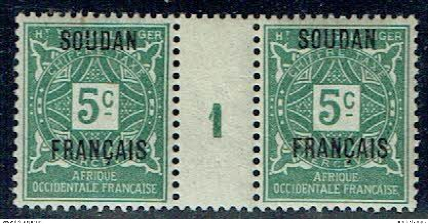 SOUDAN - N°Taxe 1 - 5c Vert Millésime 1* - Neufs