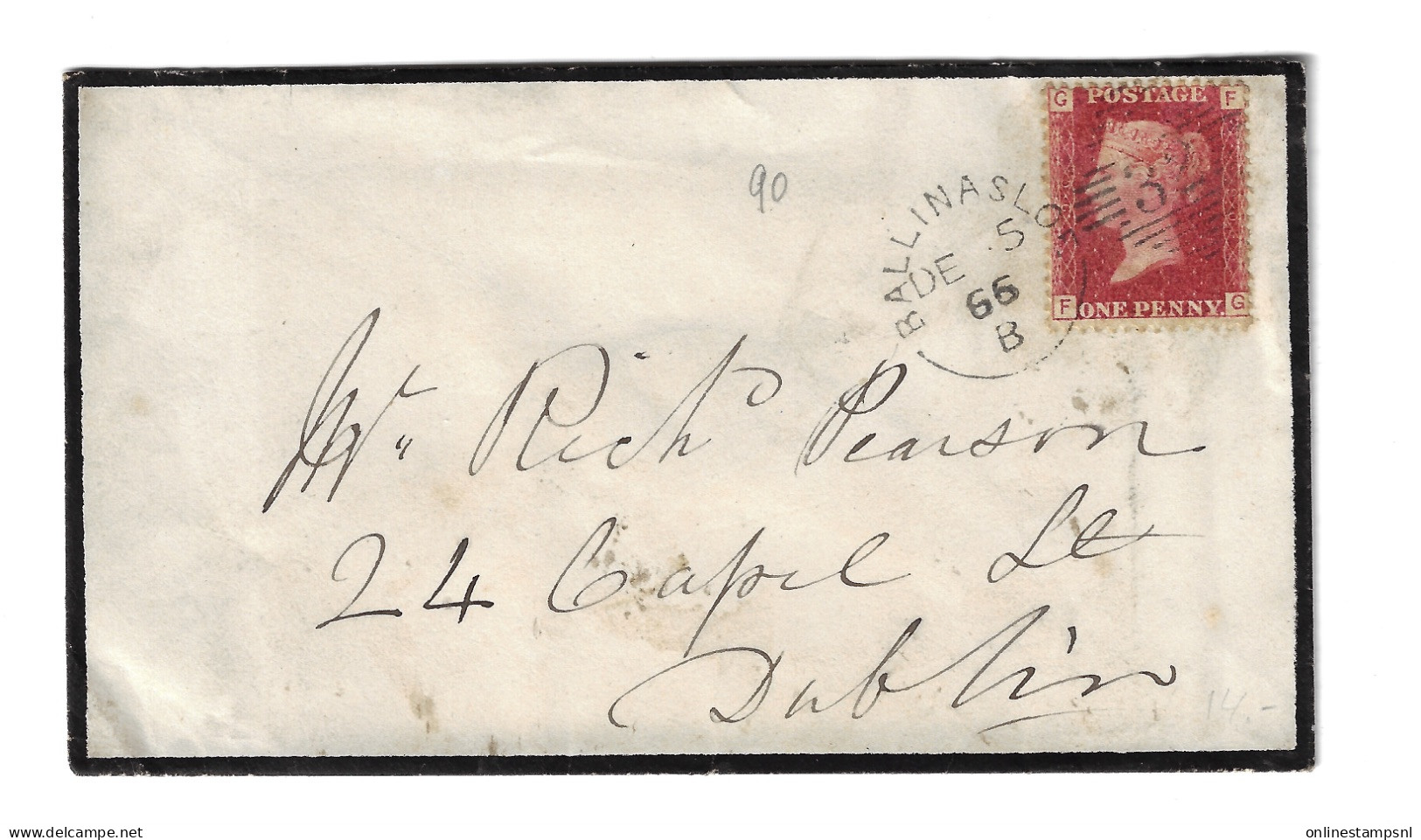 GB Cover Ballinase To Dublin  DE 5 66 B   Used In Ireland - Cartas