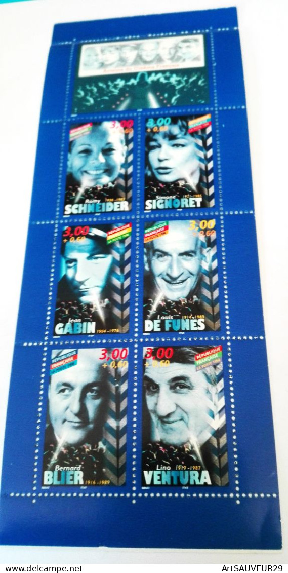 CARNET 6 TIMBRES  PERSONNAGES CELEBRES 1998 ACTEURS DU CINEMA FRANCAIS - Personnages