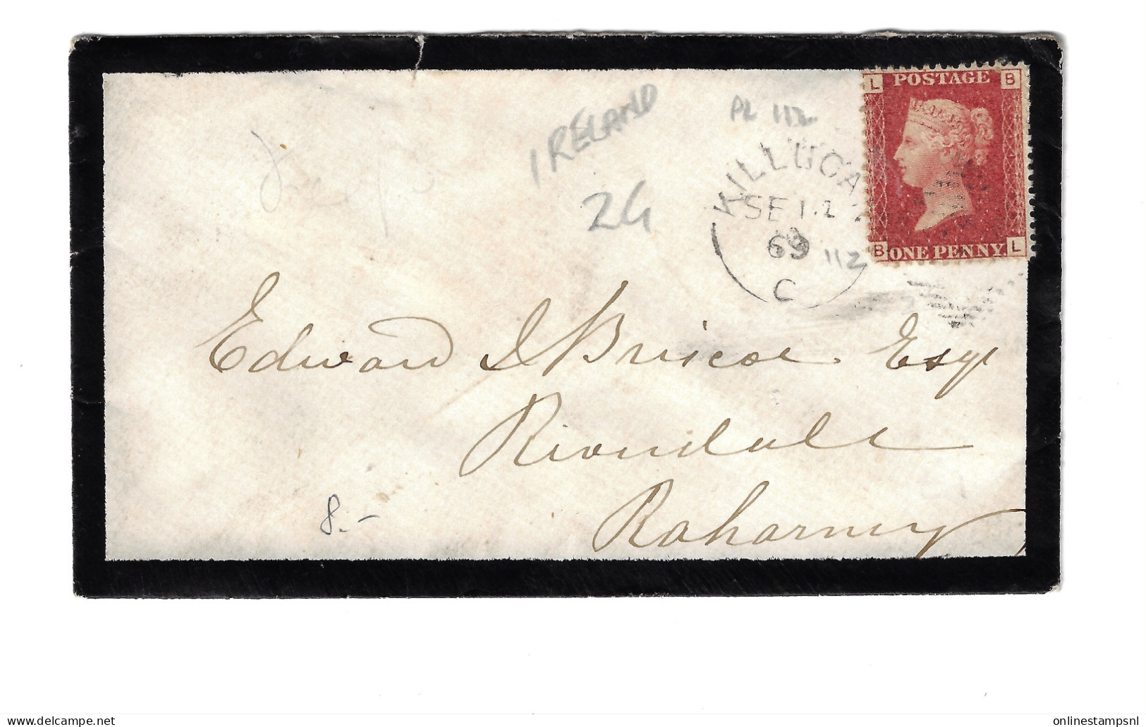 GB Cover Killucan SE1.2 69 C   Pl 112    Used In Ireland - Storia Postale